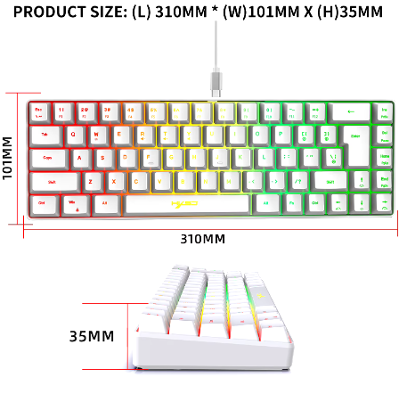 HXSJ V200 Wired K68 RGB Streamer Mini Gaming Keyboard